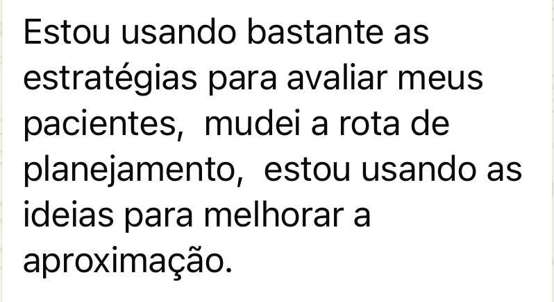 Captura de mensagem de profissional sobre formação e atendimento em seletividade alimentar, relato 6