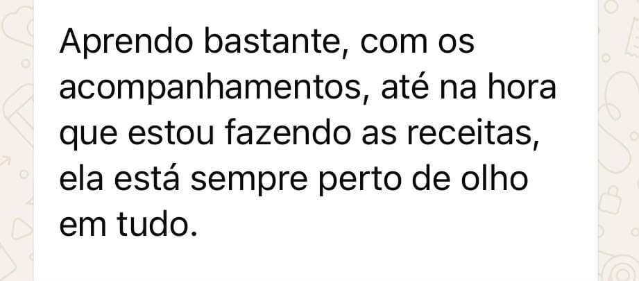 Captura de mensagem de família sobre acompanhamento alimentar, relato 11